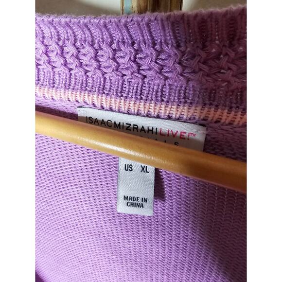 Cardigan by Isaac Mizrahi Purple Button Front Ladies size XL - Picture 4 of 11